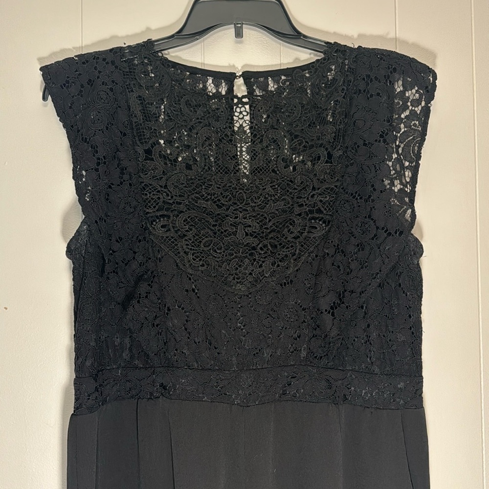 Black lace trim jumpsuit